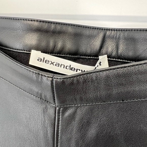 Alexander Wang Faux Leather Snap Side Leg Button Detail Stretch Washable Pants - Picture 6 of 8